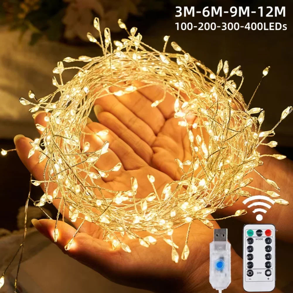 USB LED-clusterverlichting met afstandsbediening – 8 standen, 3 tot 12 m